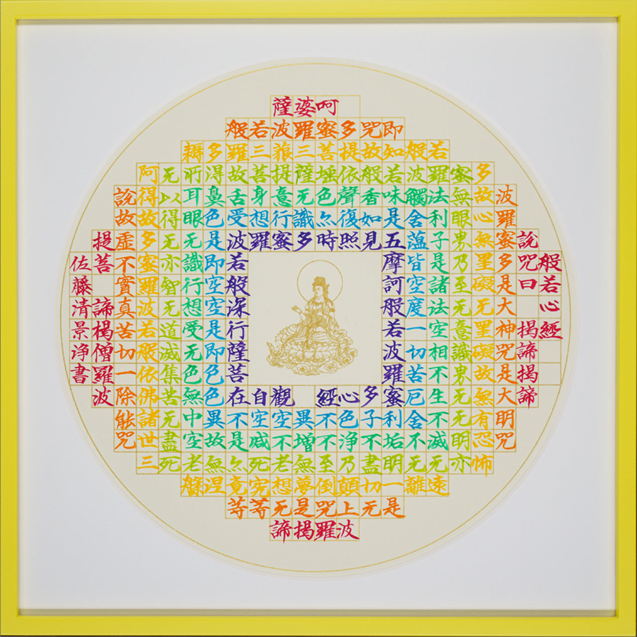 レインボー般若心経「虹」額装 No.2